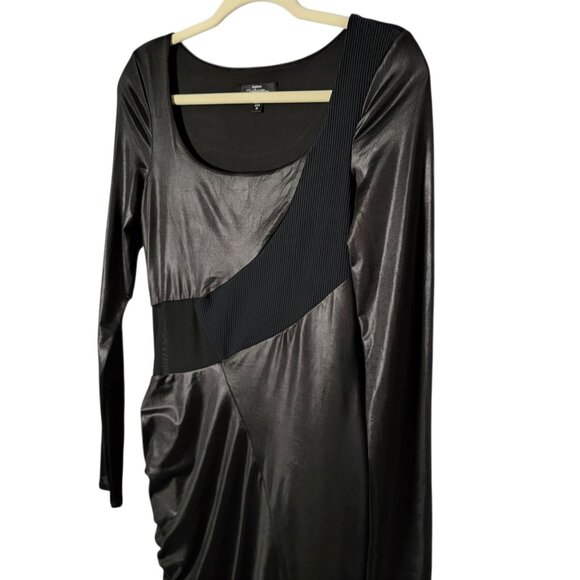 Bebe Addiction Womens Y2K Black Bandage Ruched Bodycon Long Sleeve Dress Medium - Picture 4 of 11